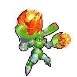 Green Flame Warrior - robot - High Resolution PNG