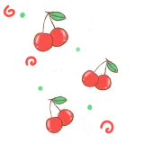 Cherry Pattern - line - No Background PNG
