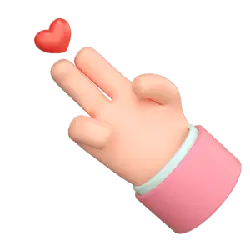 Heart Hand Gesture - pink - Transparent Background PNG