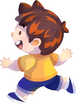 Running Child - cartoon - Free Download PNG