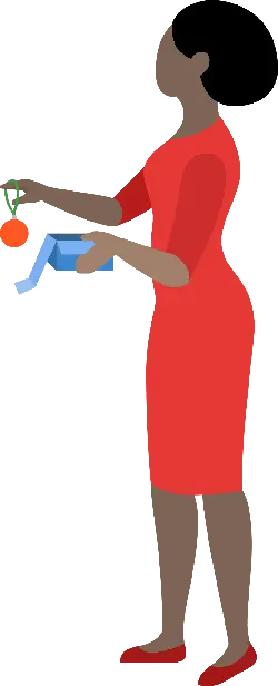 Woman in Red Dress - Christmas - PNG Images
