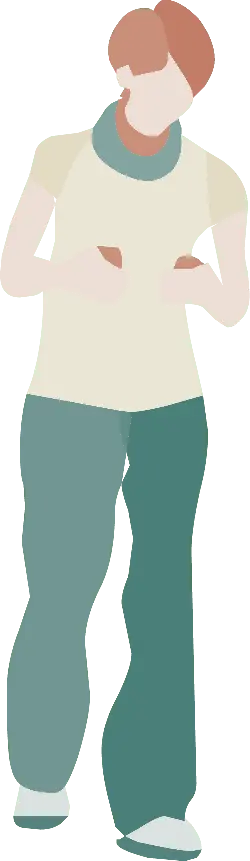 Cartoon Character in Green Pants - minimalist style - High Resolution PNG