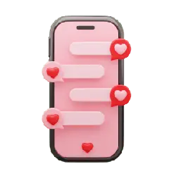 Pink Phone Chat Interface - message - High Resolution PNG