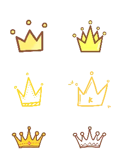 Crown Patterns - gold - Transparent Layer PNG