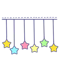 Colorful Stars - night sky decoration - High Resolution PNG