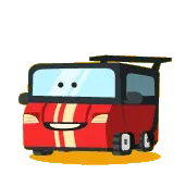 Happy Bus - red - No Background PNG