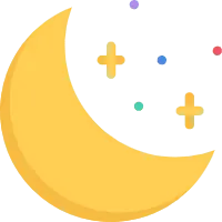 Crescent Moon and Stars - black - PNG Images