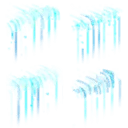 Icicles - ice - blue - Transparent Background PNG