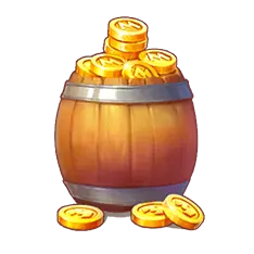 Coin Barrel - game prop - Transparent Background PNG