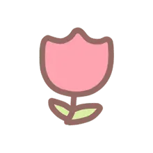 Pink Flower - line - PNG