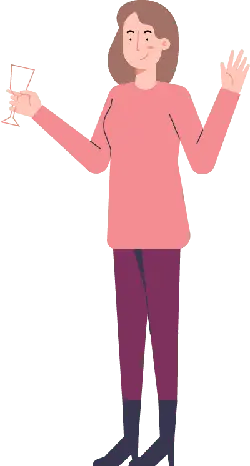 Woman with a Glass - held glass - Free Download PNG
