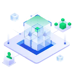 Digital Cubic Structure - technology - Transparent Background PNG