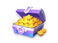 Treasure Chest of Gold Coins - game item - Transparent Background PNG