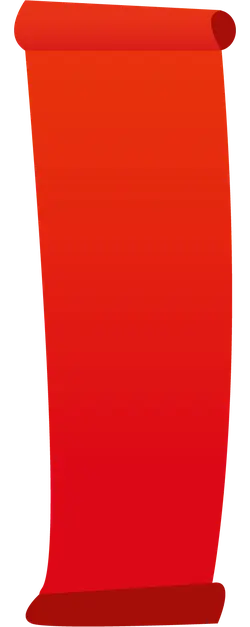 Red Scroll - red - blank - High Resolution PNG