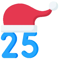 Santa Hat and Number 25 - hats - Transparent Layer PNG