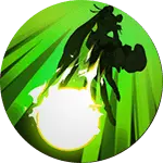 Silhouette in Green Halo - green - Lossless PNG
