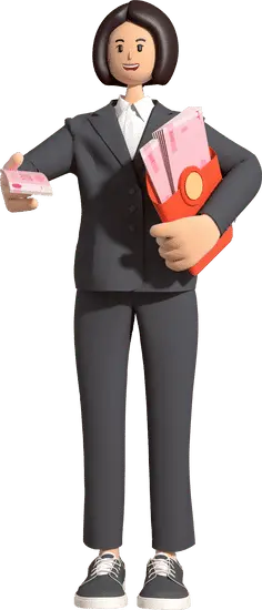 Cartoon Character - red folder - Transparent Background PNG