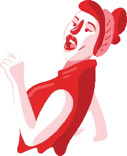 Red-Dressed Woman - illustration - woman - No Background PNG