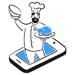 Chef on Phone - phone - High Resolution PNG