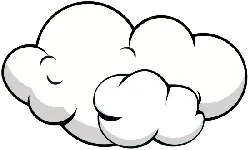 Cloud - simple - black background - High Resolution PNG