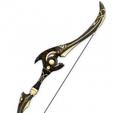 Black Gold Bow and Arrow - weapon - High Resolution PNG