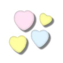 Colored Heart Candies - heart shape - High Resolution PNG