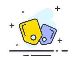 Two Tags - purple - No Background PNG