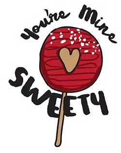 Candy Stick Sticker - heart shape - Free Download PNG