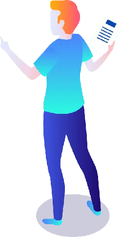 Man with Document - orange - Transparent Layer PNG