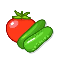 Tomato and Cucumber - green - Transparent Layer PNG