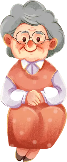 Kind Old Grandma - old person - PNG