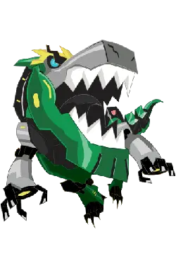 Mechanical Shark Robot - green - PNG