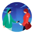 Person in Green Clothing - night - Transparent Layer PNG