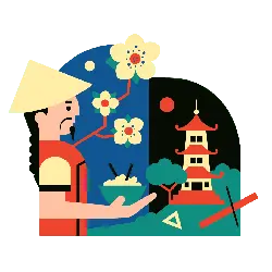 Man Eating Noodles - landscape - No Background PNG