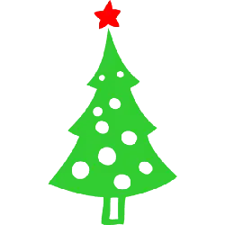 Christmas Tree - star - green - Transparent Background PNG