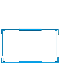 Blue Rectangle Frame - No Background PNG
