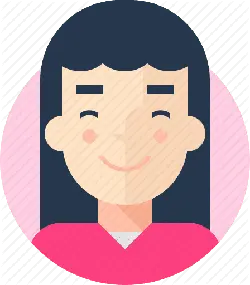 Smiling Girl - blue - PNG