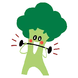 Broccoli Lifting Dumbbells - healthy - PNG
