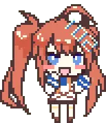 Brown Long-Haired Girl - pixel art - Transparent Background PNG