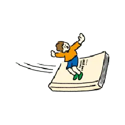 Boy Jumping on Books - jumping - Free PNG
