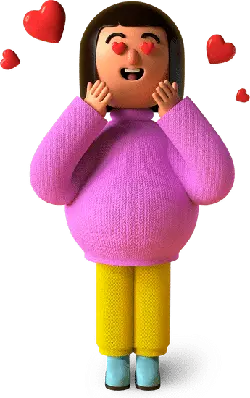 Purple Sweater Girl - happy - PNG