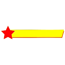 Red and Yellow Star with Horizontal Bar - logo - Free Download PNG