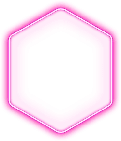 Neon Hexagon - outline - High Resolution PNG