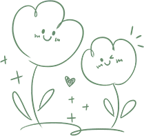 Smiling Flowers - line drawing - No Watermark PNG