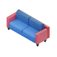 Blue Sofa - Curated PNG