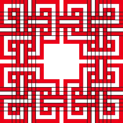 Red Maze Pattern - pixel art - PNG