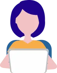 Blue Short Hair Girl - work - No Watermark PNG