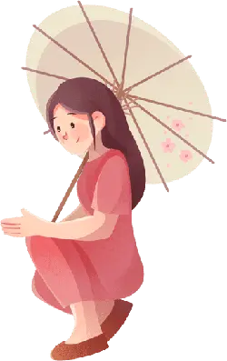 Girl with Umbrella - Trending PNG