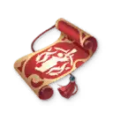 Scroll with Dragon - red - PNG