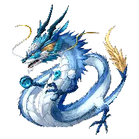 Ice Dragon - blue - Transparent Background PNG